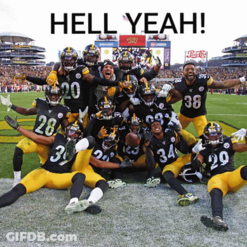 Football Players Posing Hell Yeah GIF
