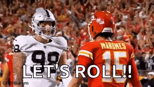Football Players Saying Let's Roll GIF