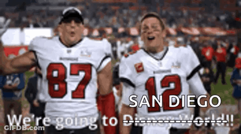 Football Players Saying We're Going To San Diego GIF