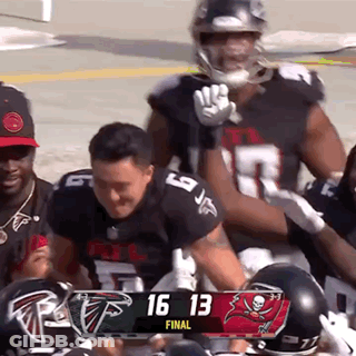 Football Players Scoreboard 16-13 Final GIF
