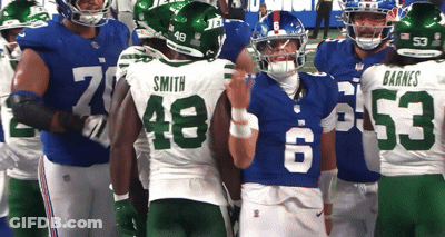 Football Players Smith And Barnes Posing GIF