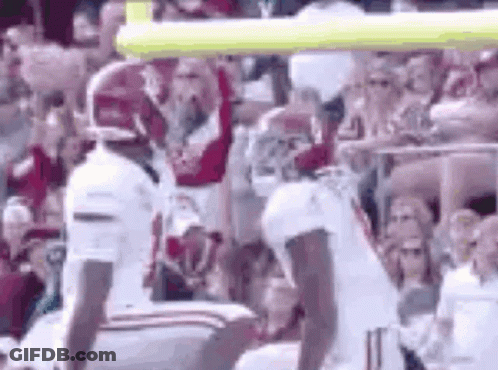 Football Players Standing In Front Of Crowd GIF