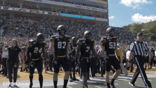 Football Players Walking On Field With Number 87 GIF