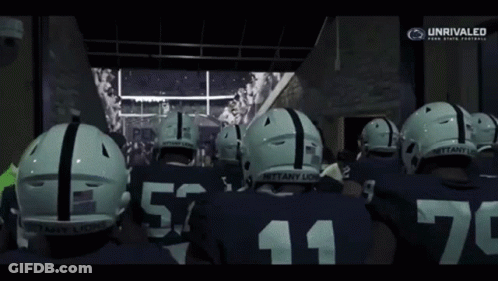 Football Players With Number 11 Helmets GIF
