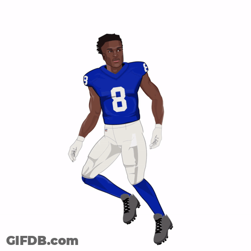 Football Players With Number 8 Helmets GIF