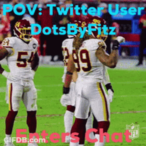 Football Players With Twitter User Dotsbyfitz Enters Chat GIF