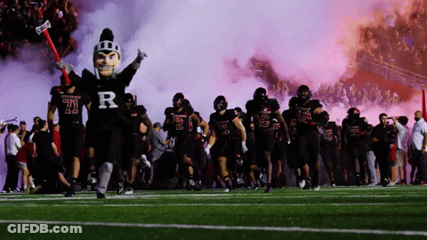 Football Team With Letter R On Shirts GIF