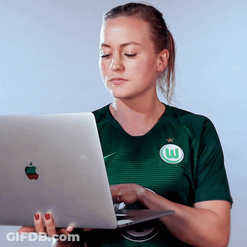 Footballer From Norway Using Laptop GIF
