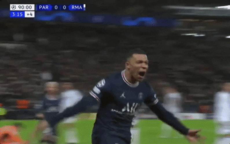 Footballer Kylian Mbappe Championship Victory Run GIF
