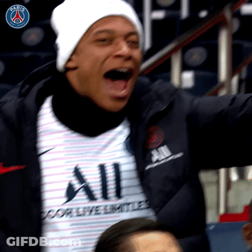 Footballer Kylian Mpabbe Screaming And Celebrating GIF