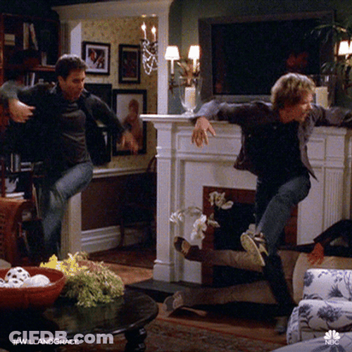 Footloose Kevin Bacon Eric McCormack Dancing GIF