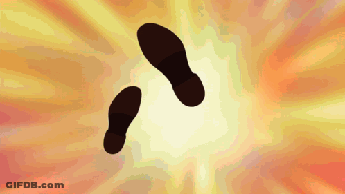 Footprints In Air On Yellow Background GIF