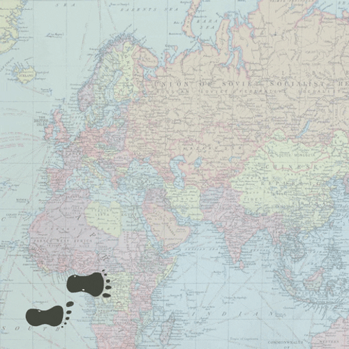 Footprints Map Travel GIF