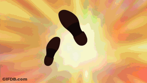 Footprints On Yellow Background GIF