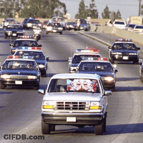 Ford Truck With Girl Picture Driving On Highway GIF