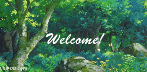 Forest Painting With Welcome GIF