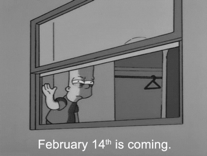 Forever Alone Bart Simpson Valentine's Day GIF