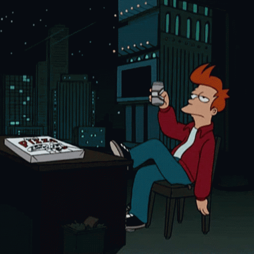 Forever Alone Fry Futurama Party GIF
