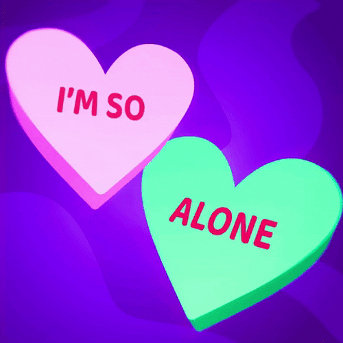 Forever Alone Hearts Animation GIF