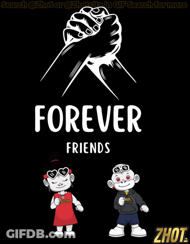 Forever Friends Poster Two Cartoon Characters GIF
