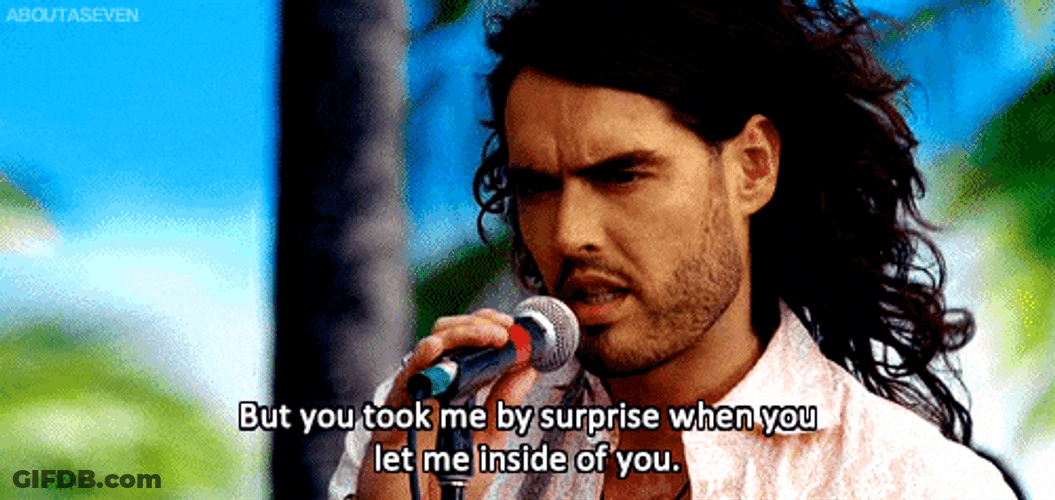 Forgetting Sarah Marshall Russell Brand Singing GIF