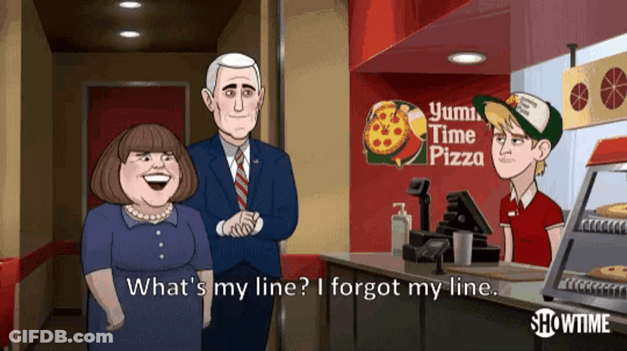 Forgot My Line Karen Pence Our Cartoon President GIF