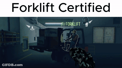 Forklift Used In Video Game GIF