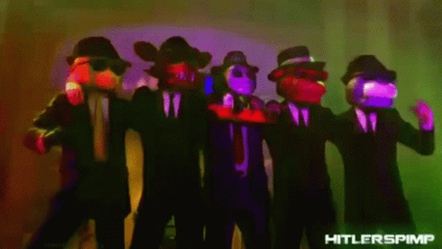 Formal Attire Dancing Freddy With His Friends GIF