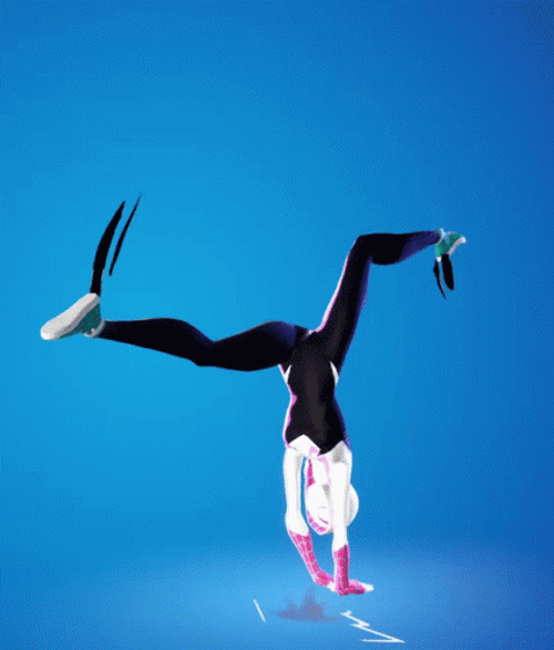 Fornite Spider Gwen Stacy Acrobatics GIF
