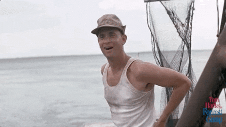 Forrest Gump Being Cheerful With Lt Dan GIF