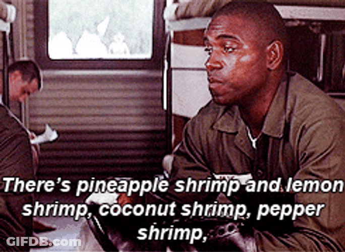 Forrest Gump Bubba Shrimp Menu GIF