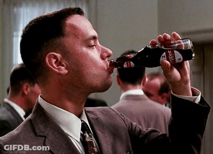 Forrest Gump Drinks Sode With Lt Dan GIF