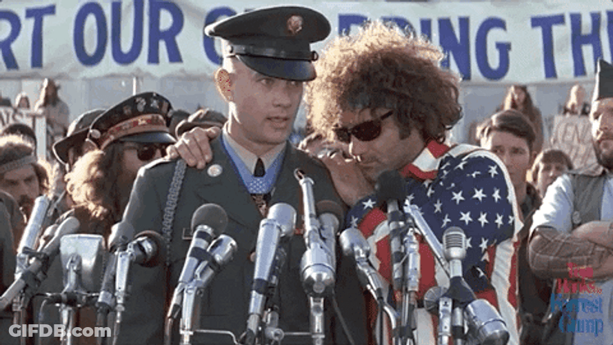 Forrest Gump Giving Speech With Lt Dan GIF