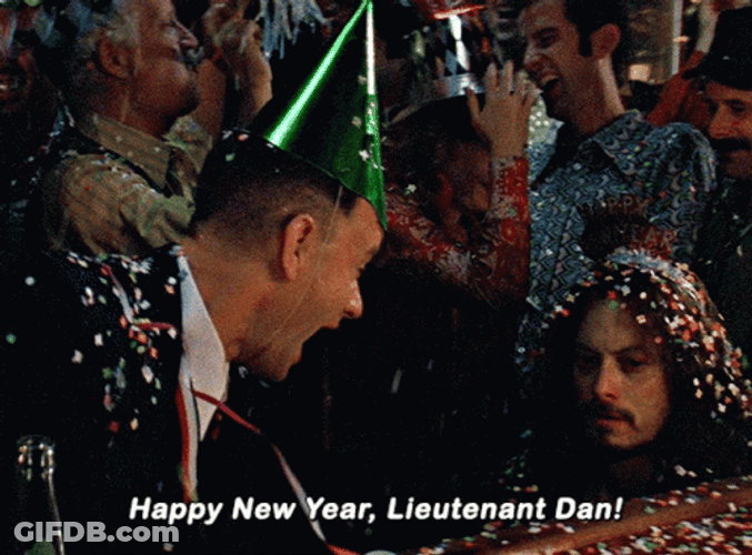 Forrest Gump Happy New Year Lieutenant Dan GIF