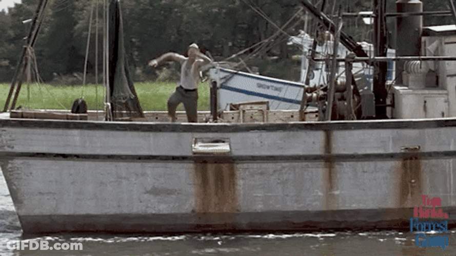 Forrest Gump Jumped On Water With Lt Dan GIF