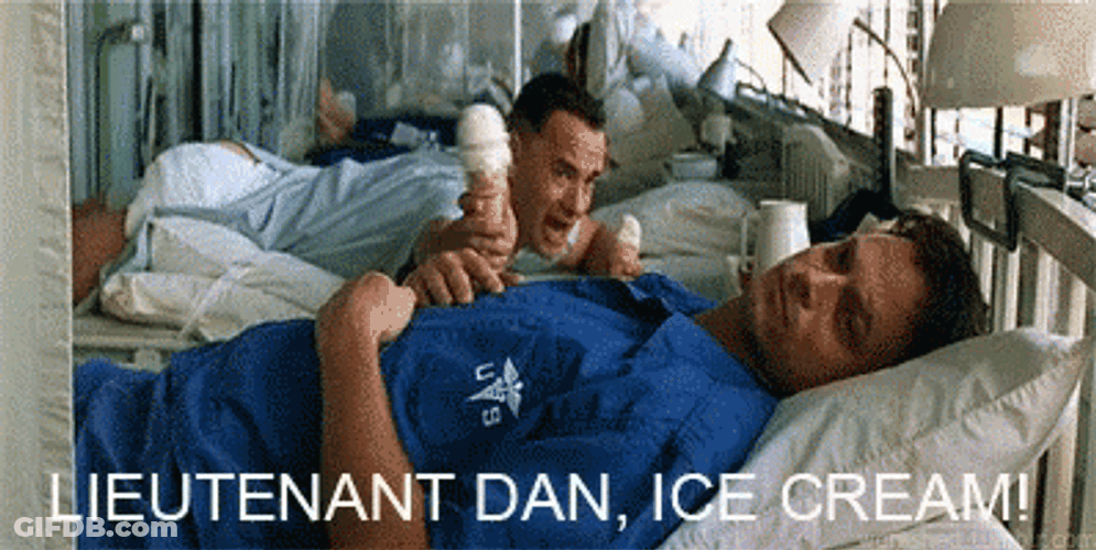 Forrest Gump Lieutenant Dan Ice Cream GIF