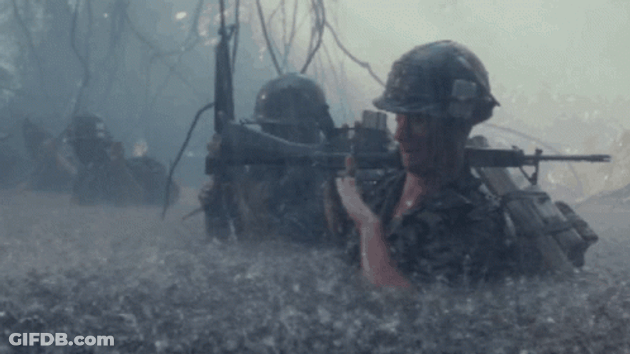 Forrest Gump Rain Vietnam War GIF