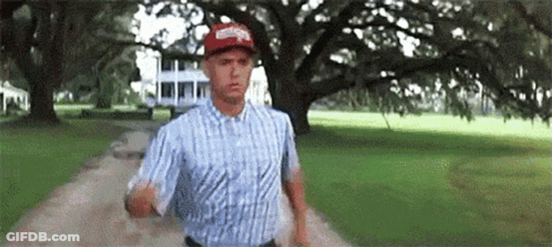 Forrest Gump Running Different Scenes GIF