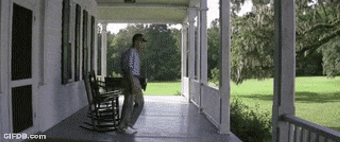 Forrest Gump Running From House Porch GIF