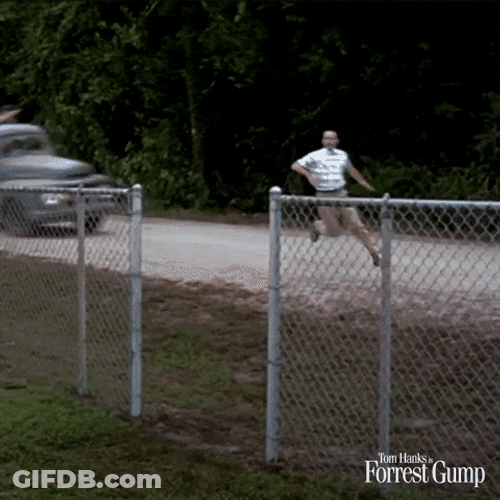 Forrest Gump Running On Football Field GIF