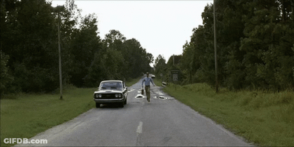 Forrest Gump Running While Carrying Briefcase GIF