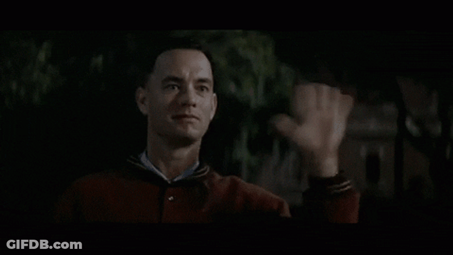 Forrest Gump Wave Cute Hi GIF