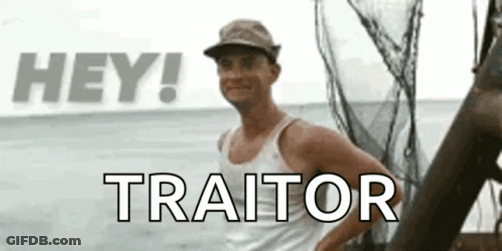 Forrest Gump Wave Hey Traitor GIF