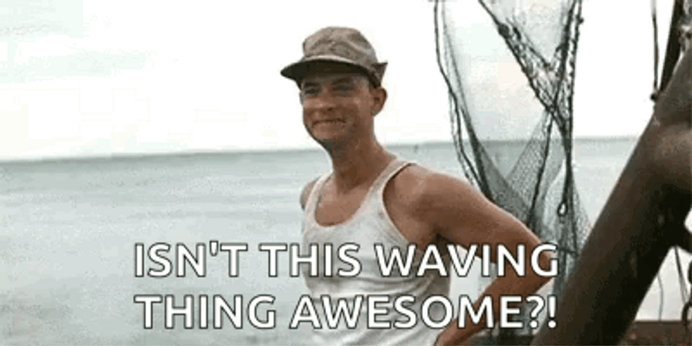 Forrest Gump Waving Awesome GIF