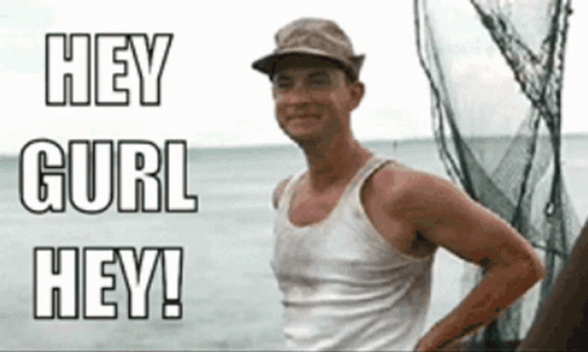 Forrest Gump Waving Hey Gurl Hey GIF