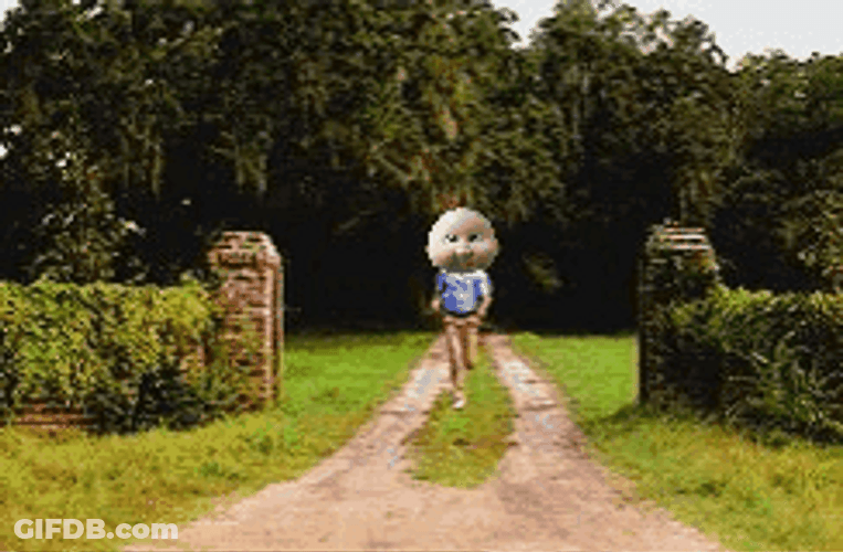 Forrest Gump With Baby Head Running GIF