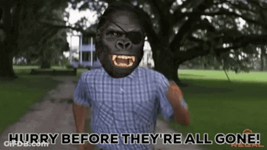 Forrest Gump With Gorilla Head Running GIF