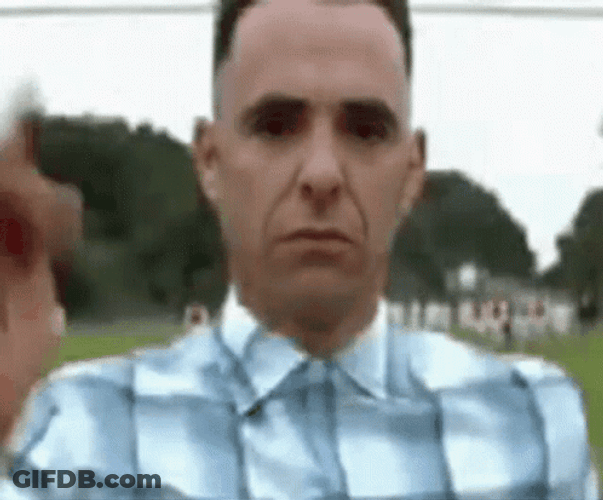 Forrest Gump With Older Man Face Running GIF
