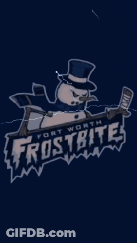 Fort Worth Frostbite Rebels Poster With Lightning Strikes GIF