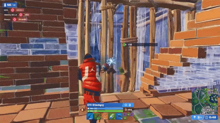 Fortnite Character Destroying Building GIF